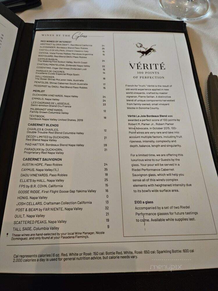 Fleming's Prime Steakhouse & Wine Bar - Pasadena, CA menu_pic