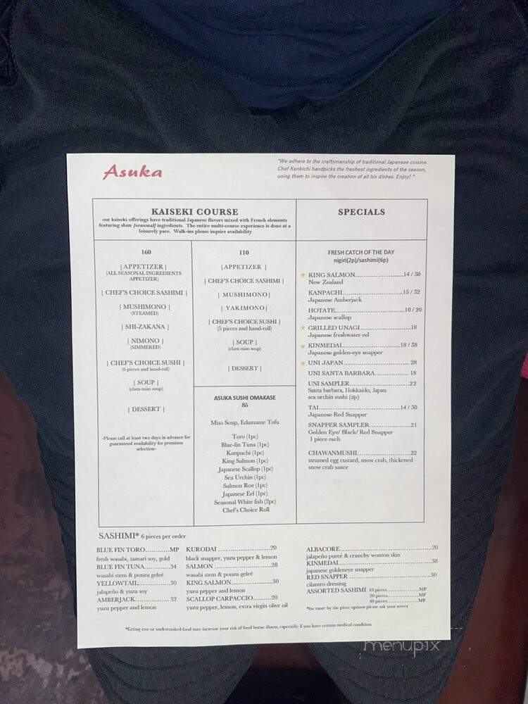 Asuka - Los Angeles, CA menu_pic