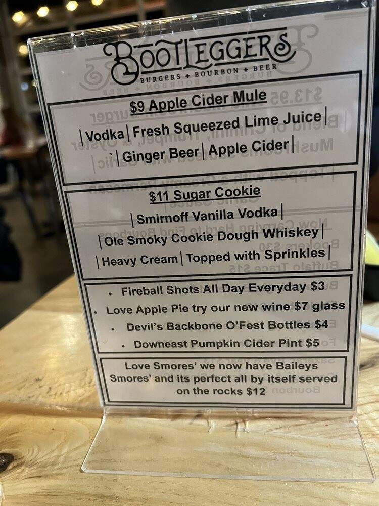 Bootleggers - Lynchburg, VA menu_pic