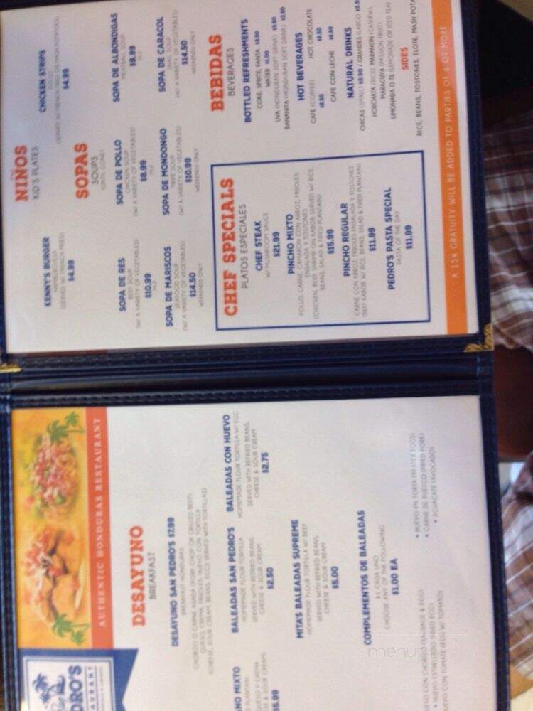 San Pedro's - Dallas, TX menu_pic
