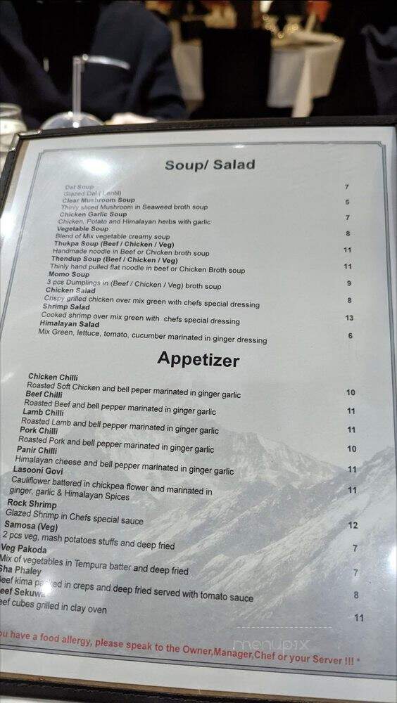 Jewel of Himalaya Restaurant - Scarsdale, NY menu_pic