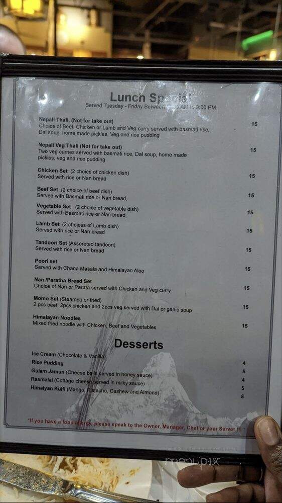 Jewel of Himalaya Restaurant - Scarsdale, NY menu_pic
