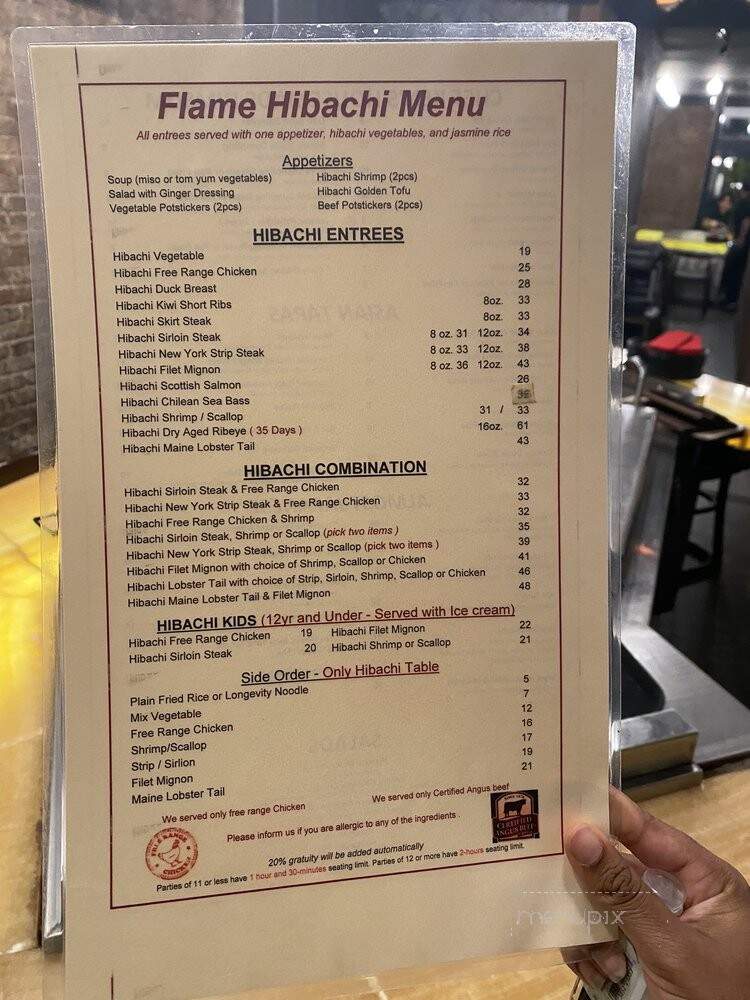 Flame - New York, NY menu_pic