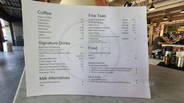 G&B Coffee - Los Angeles, CA menu_pic