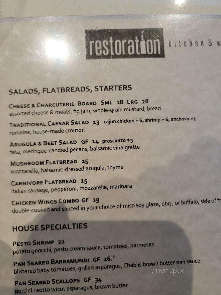 Restoration Kitchen & Wine - Torrance, CA menu_pic