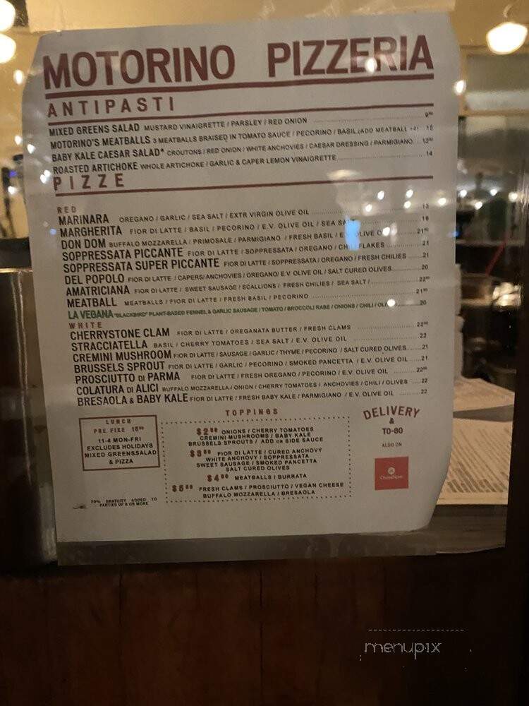 Motorino - New York, NY menu_pic