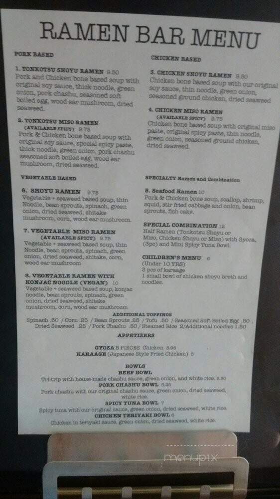 Ramen Shop - Westlake Village, CA menu_pic