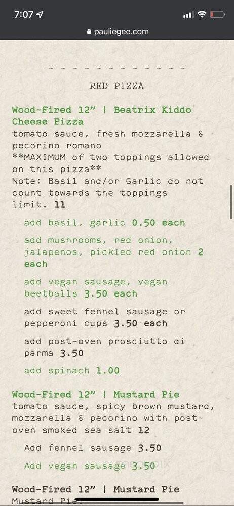 Paulie Gee's Hampden - Baltimore, MD menu_pic