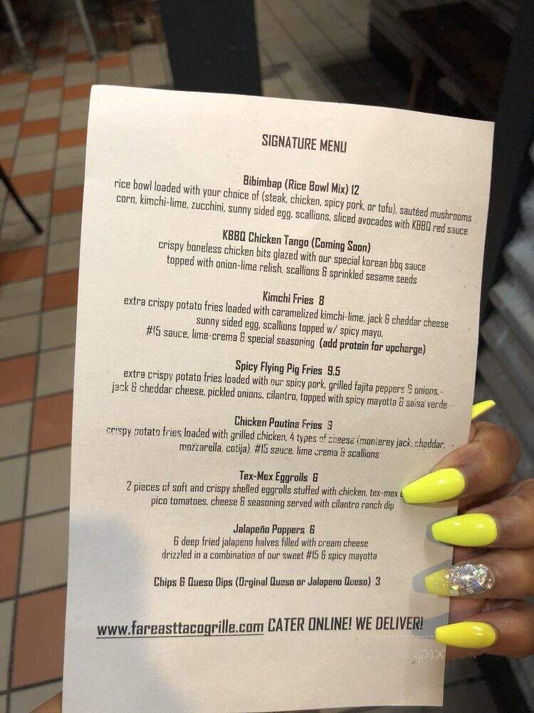 Far East Taco Grille - Washington, DC menu_pic