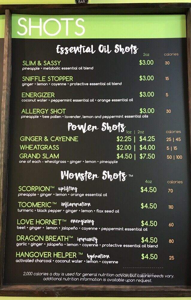 Juice Bar - Mooresville, NC menu_pic