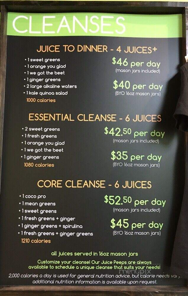 Juice Bar - Mooresville, NC menu_pic