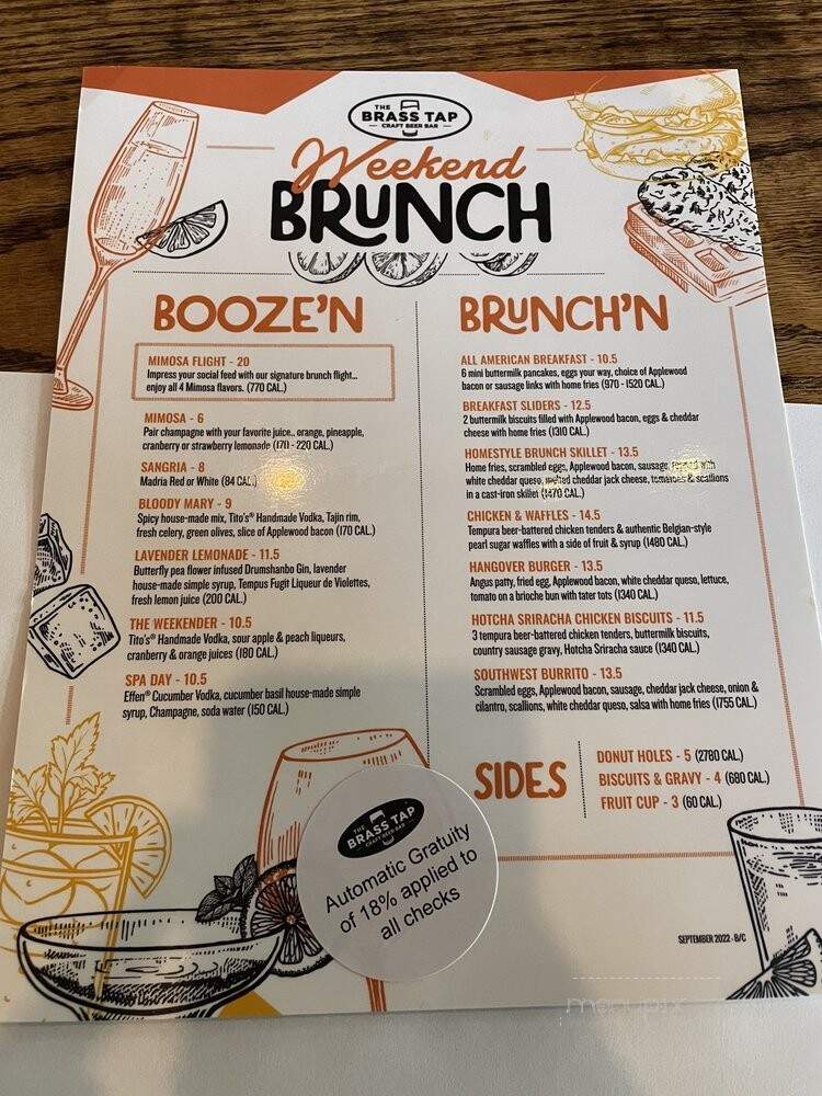 The Brass Tap - Baltimore, MD menu_pic