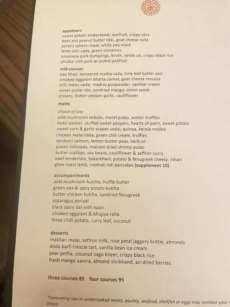 Indian Accent - New York, NY menu_pic