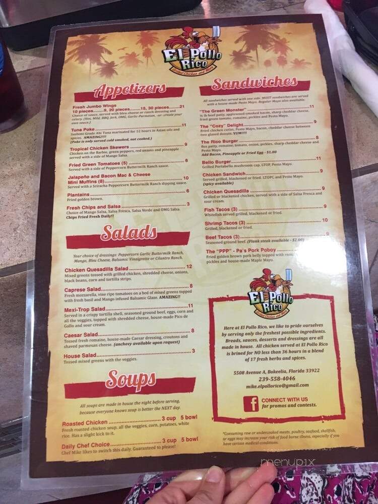 El Pollo Rico - Bokeelia, FL menu_pic