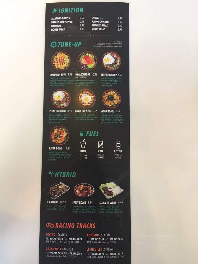 Fast Furious Japanese Grill - Dallas, TX menu_pic