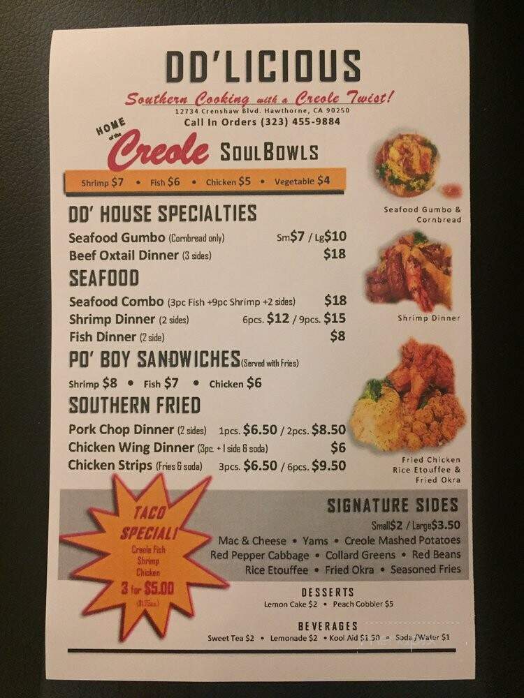 DD'Licious Southern Cooking - Hawthorne, CA menu_pic