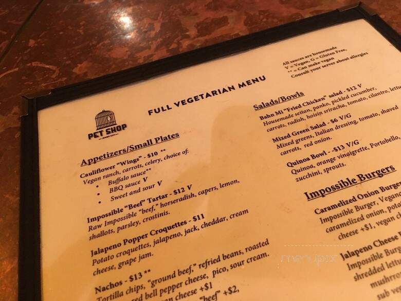 Pet Shop - Jersey City, NJ menu_pic