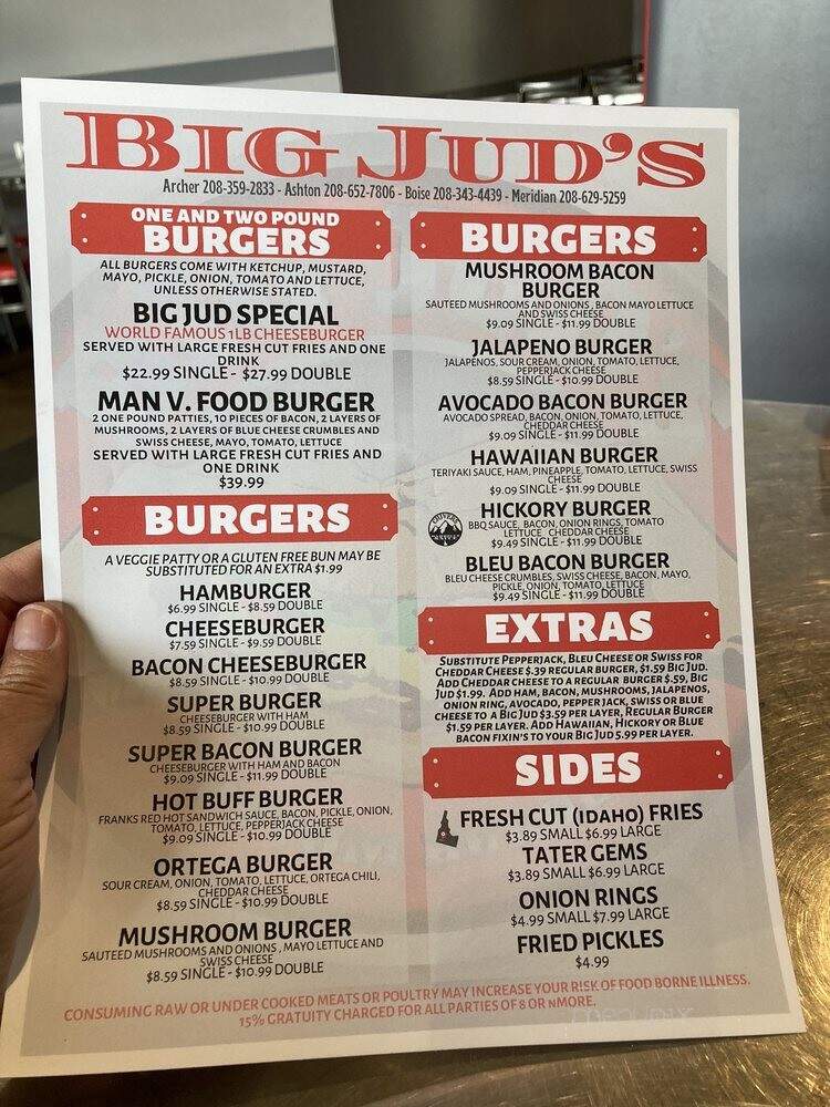 Big Jud's Meridian - Meridian, ID menu_pic