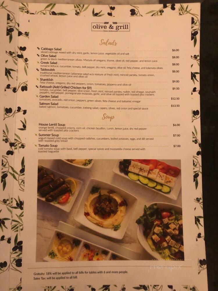 Olive & Grill - Studio City, CA menu_pic