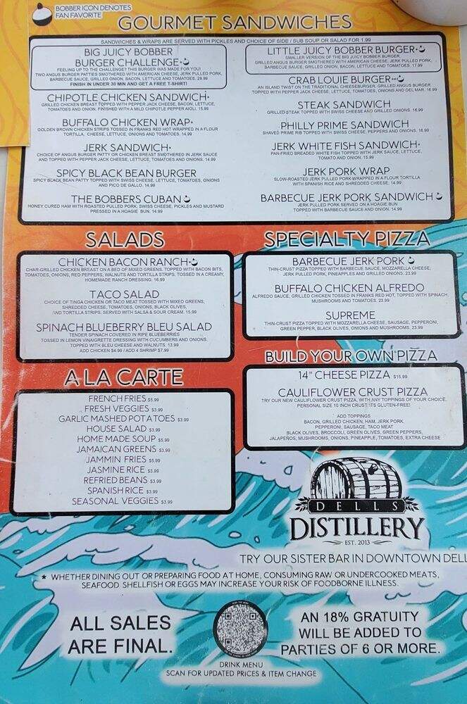 Bobbers Island Grill - Lake Delton, WI menu_pic