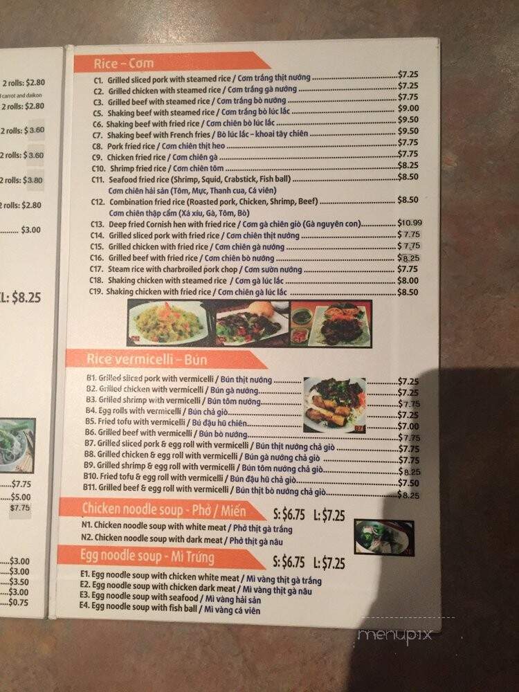 Miss Saigon Pho & Grill - Houston, TX menu_pic
