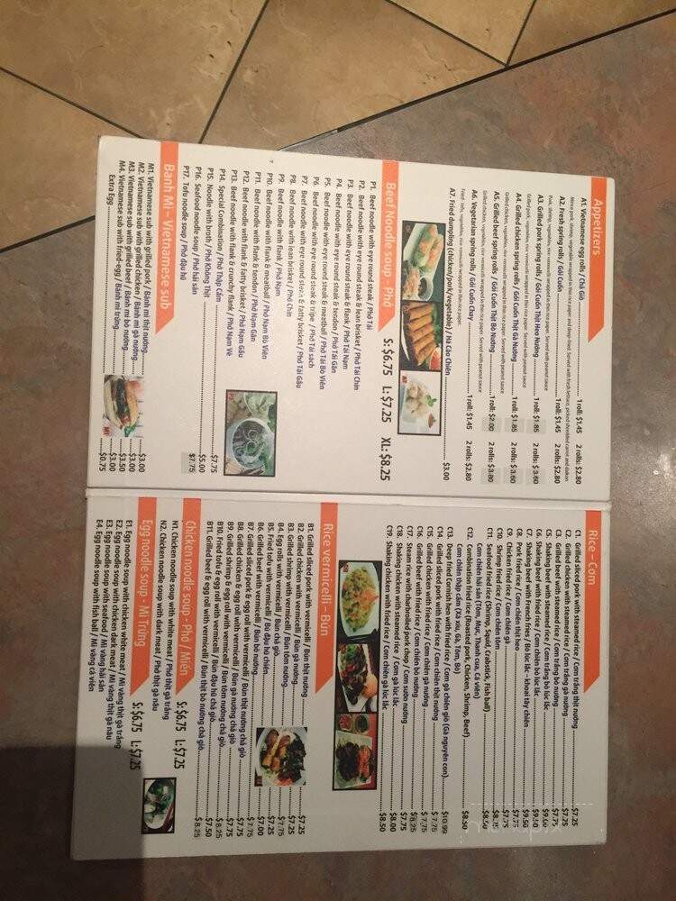 Miss Saigon Pho & Grill - Houston, TX menu_pic