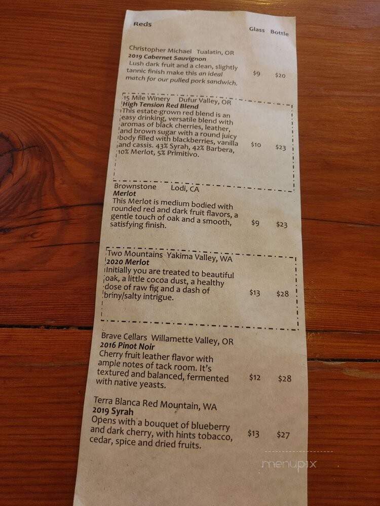 Red Bluff Taphouse - Stevenson, WA menu_pic