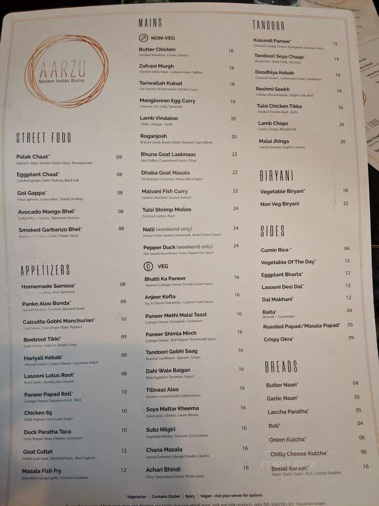 Aarzu Modern Indian Bistro - Freehold Township, NJ