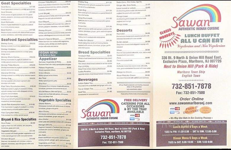 Sawan Indian Cuisine - Manalapan Township, NJ