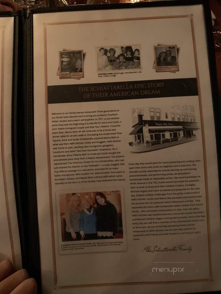Mama Mia 44 SW - New York, NY menu_pic