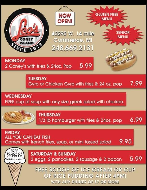 Leo Coney Island - Commerce Township, MI menu_pic