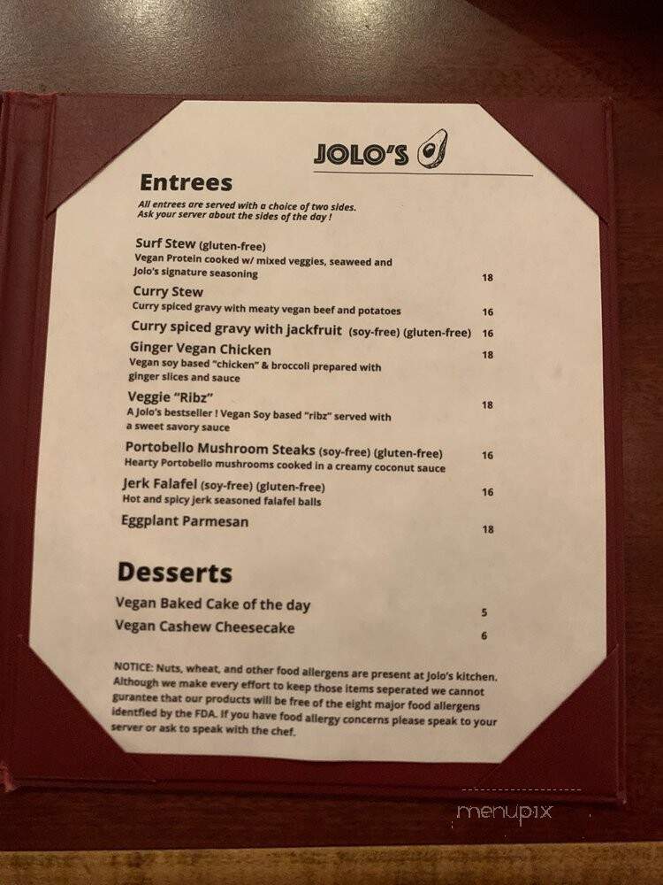 Jolo's - New Rochelle, NY menu_pic