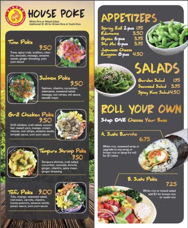 Ginger Sushi Burrito and Hibachi - Mentor, OH menu_pic