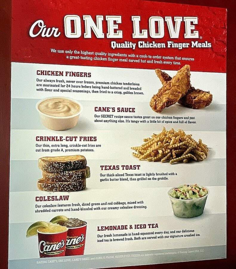 Raising Cane's Chicken Fingers - Overland Park, KS menu_pic