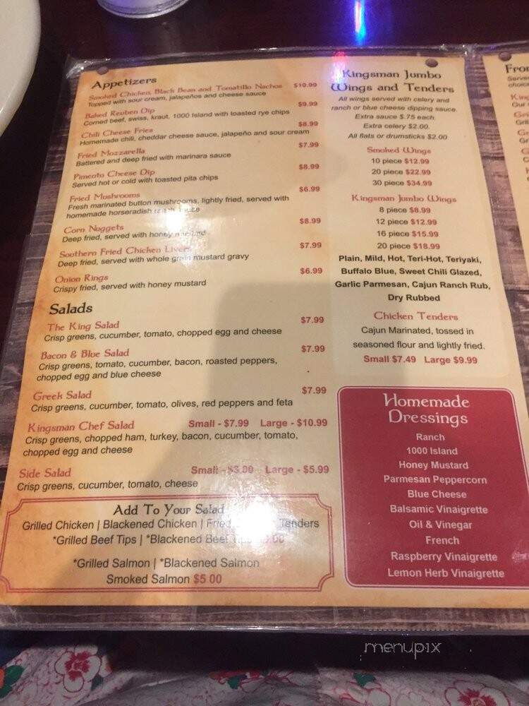 The Kingsman Que and Brew - Lexington, SC menu_pic