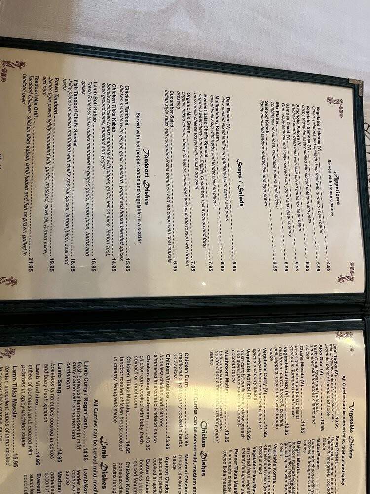 Everest Indian Restaurant - Santa Rosa, CA menu_pic