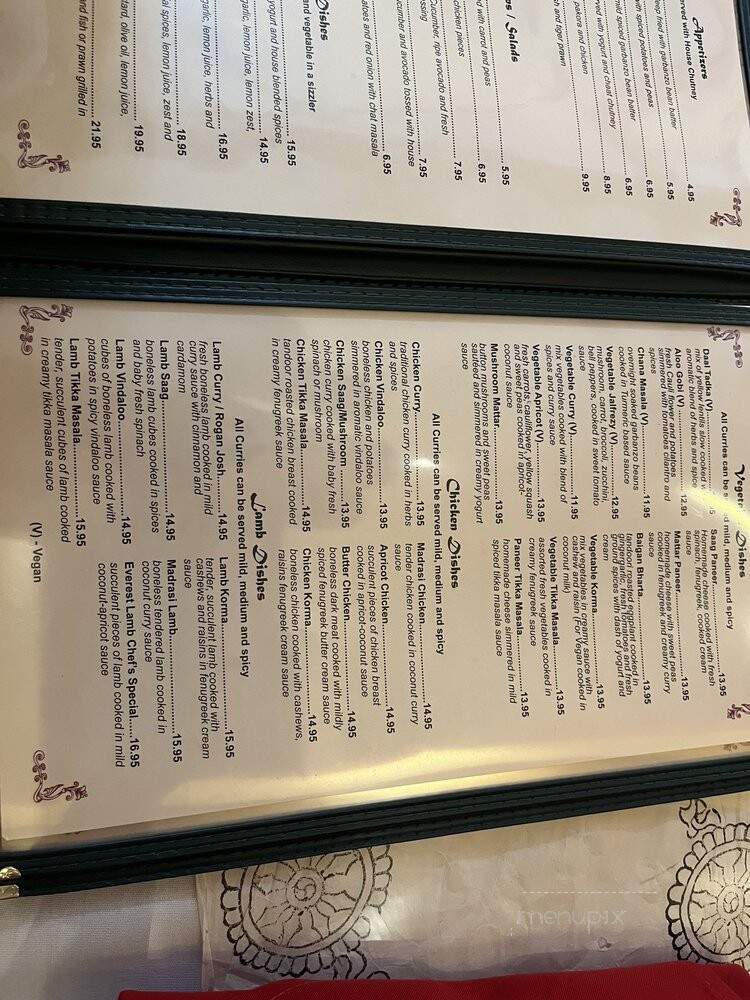Everest Indian Restaurant - Santa Rosa, CA menu_pic