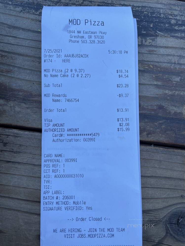 MOD Pizza - Gresham, OR menu_pic