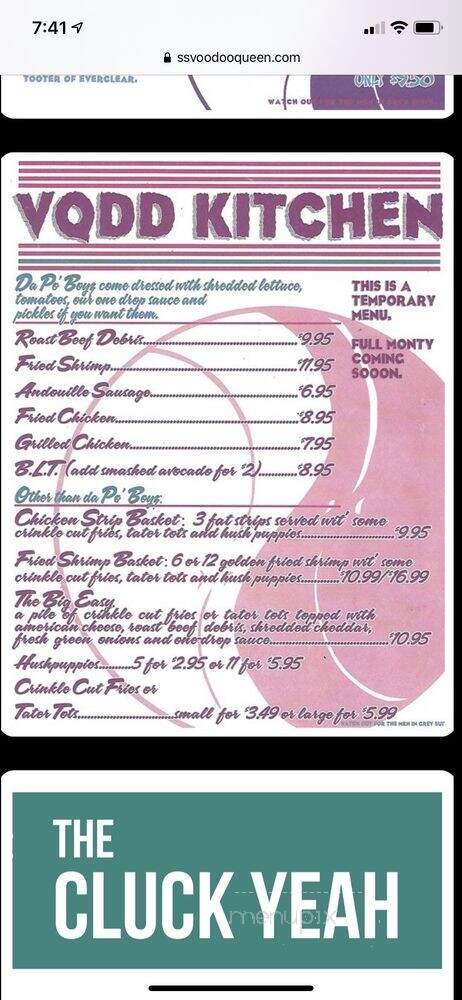 Voodoo Queen - Houston, TX menu_pic
