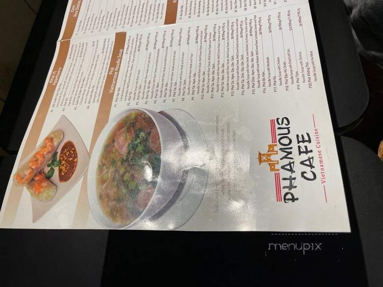 Phamous Cafe - Goleta, CA menu_pic