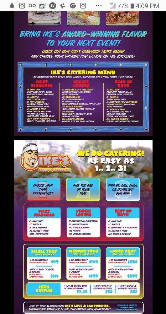 Ike's Press - Stanford, CA menu_pic