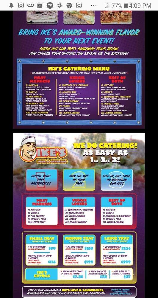 Ike's Press - Stanford, CA menu_pic