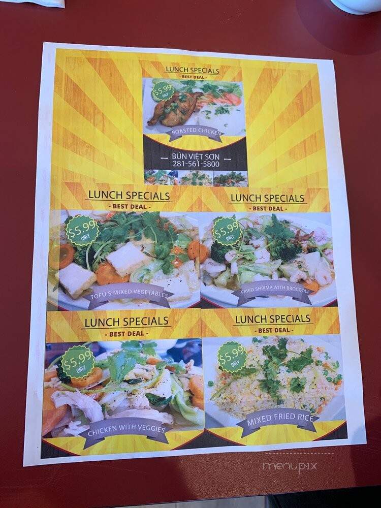 Bun Viet Son - Houston, TX menu_pic