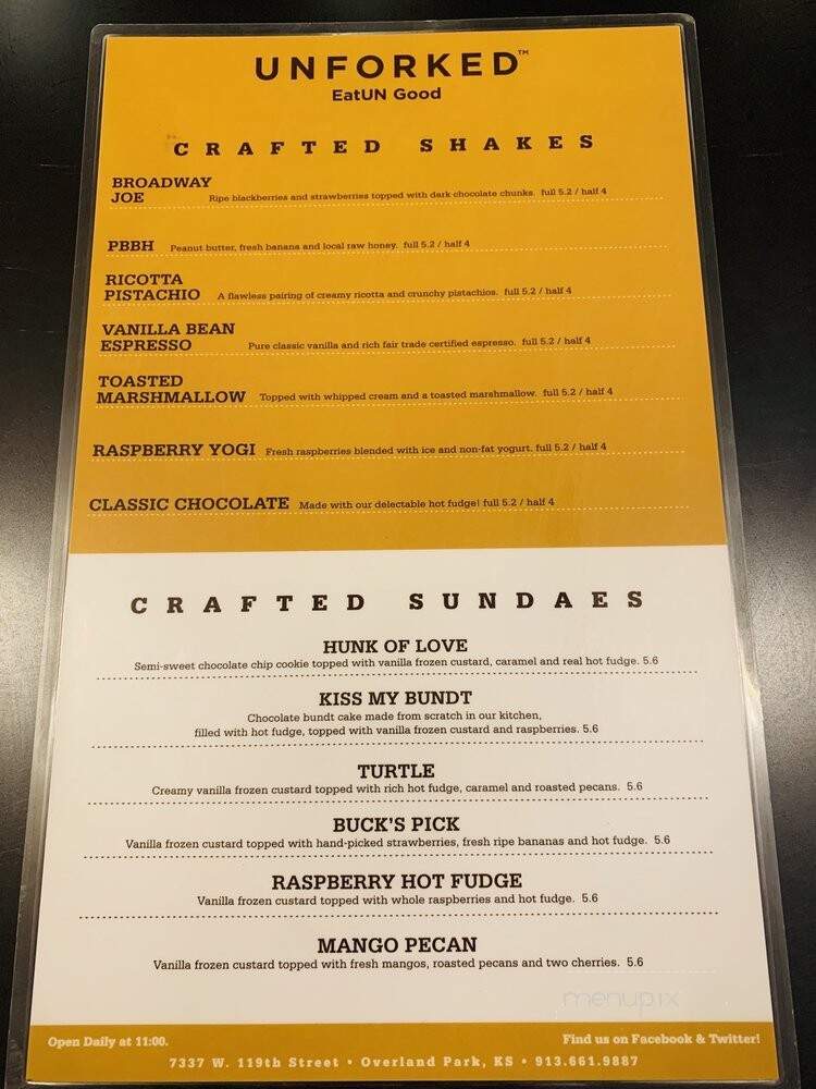 Unforked - Kansas City, MO menu_pic