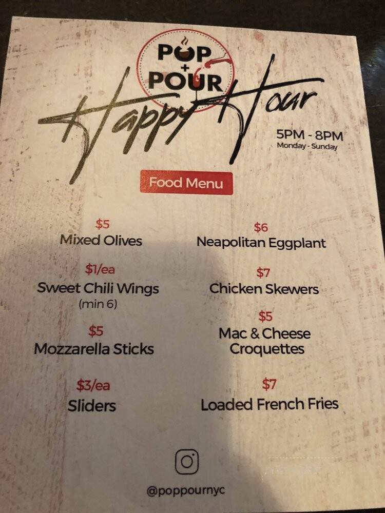 Pop and Pour Cafe - New York, NY menu_pic