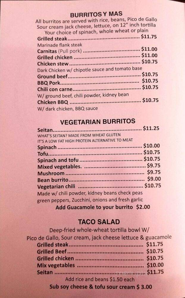Burritos y Mas NY Tex-Mex - New York, NY menu_pic