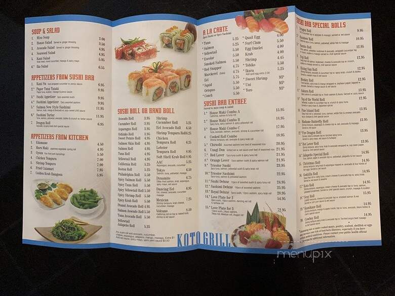 Koto Grill Japanese Restuarant - Cape Coral, FL menu_pic