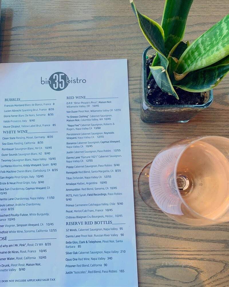 Bin 35 Bistro - Tulsa, OK menu_pic