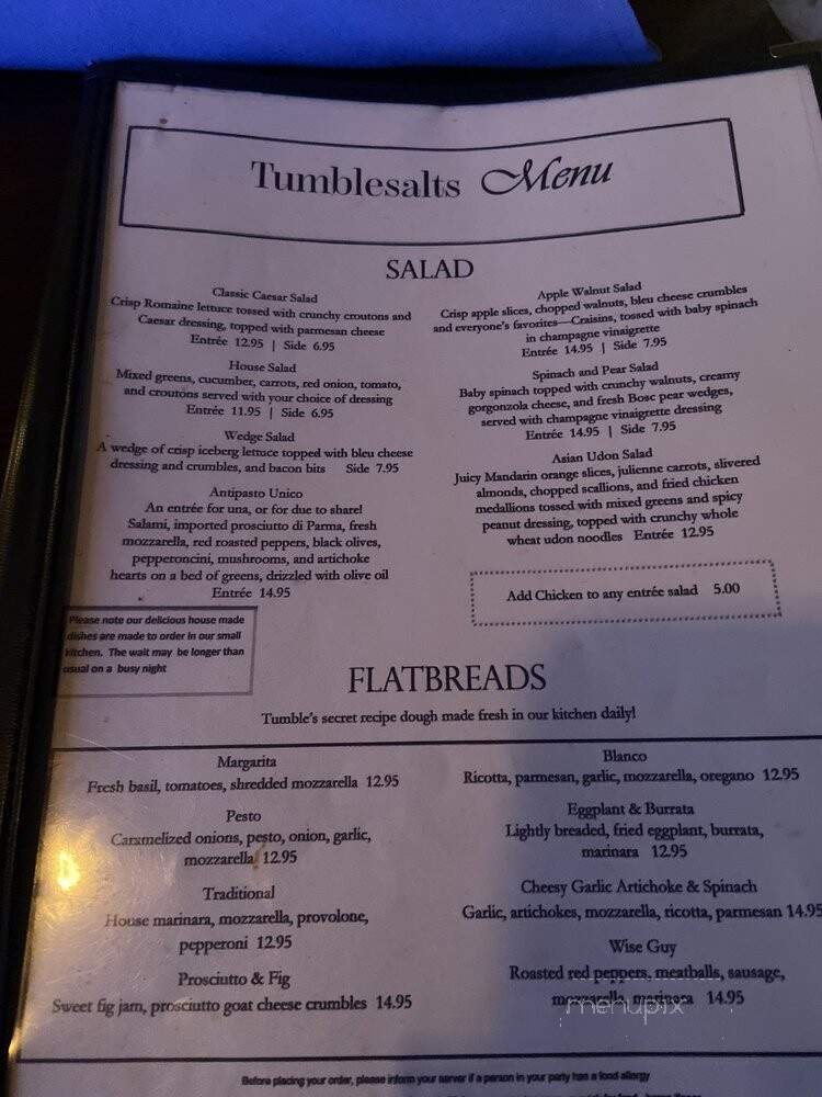 Tumblesalts Cafe - North Providence, RI menu_pic