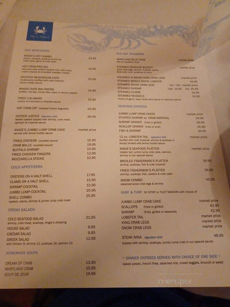 Angie's Seafood - Baltimore, MD menu_pic